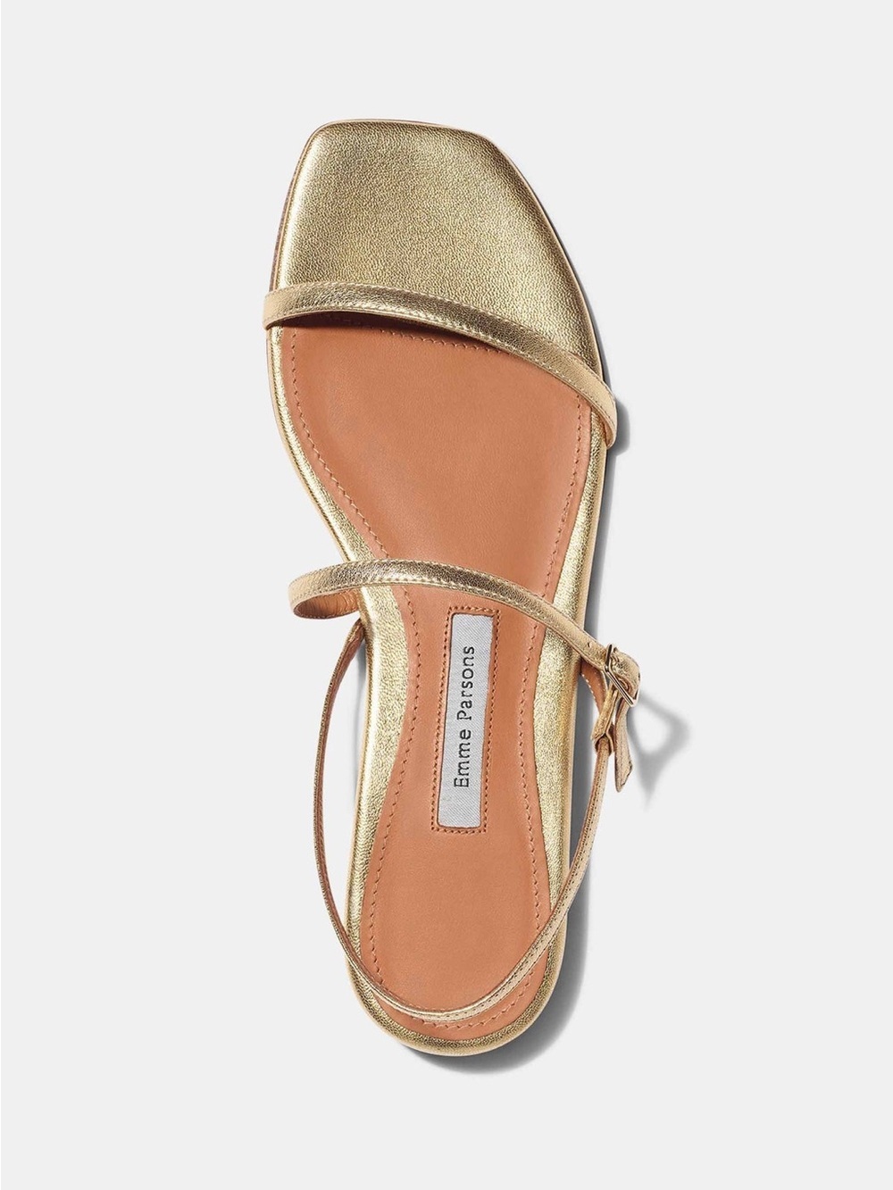 Emme Parsons Gold Metallic Strappy Flat Sandal EUC